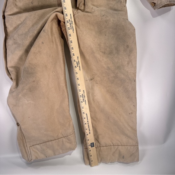 Carhartt Mens Coveralls Vintage Duck Canvas Insulated Tan 44R - Picture 15 of 16